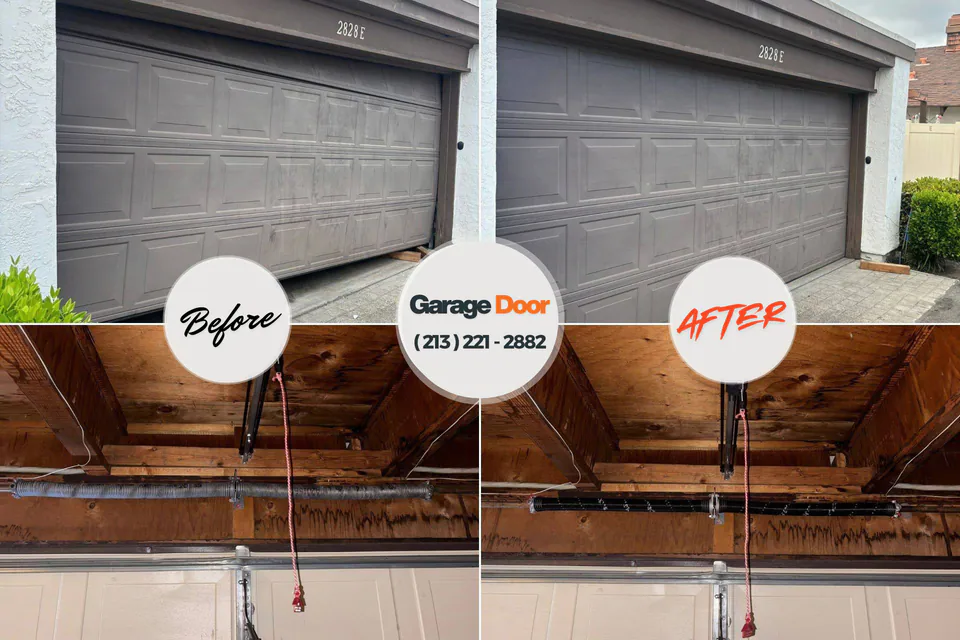 Before and after: garage door repair Lebanon South, PA